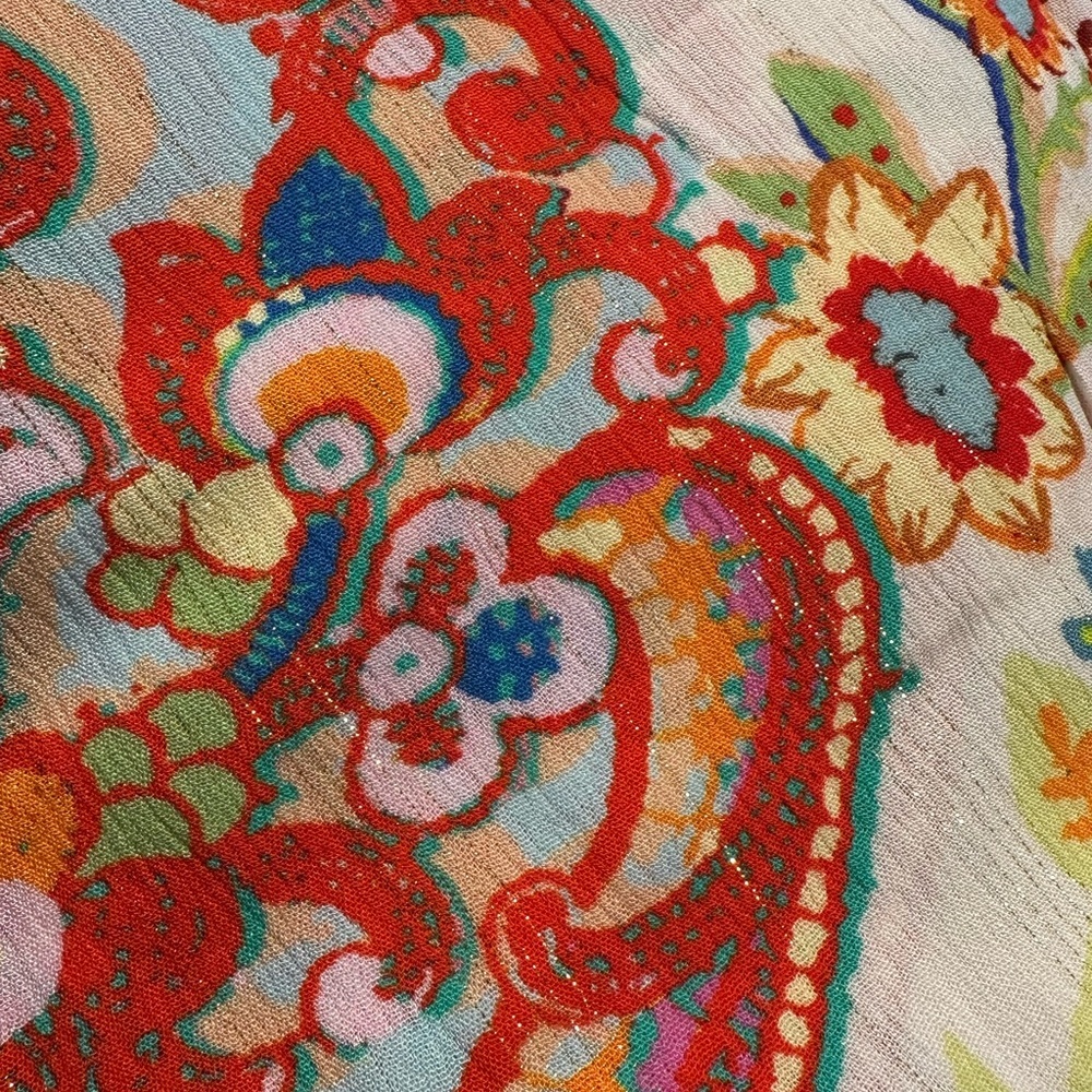 SOLD OUT Colorful Vibrant Delphi Floral Paisley Open Wrap Duster Kimono Top One - Picture 9 of 9